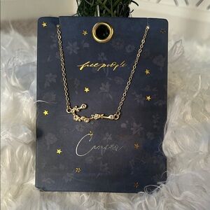 Free People Gold Astrology Necklace in Cancer
